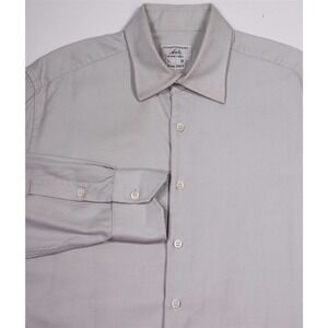Anto Beverly Hills Custom Made Light Gray Woven Cotton Dress Shirt (41) 16-32/33